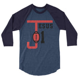 JESUS 01 | Premium SPORTS Design Adult or Teen Unisex Raglan Shirt