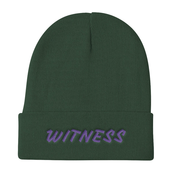 WITNESS B | Premium WORD Design Embroidered Adult or Teen Knit Beanie