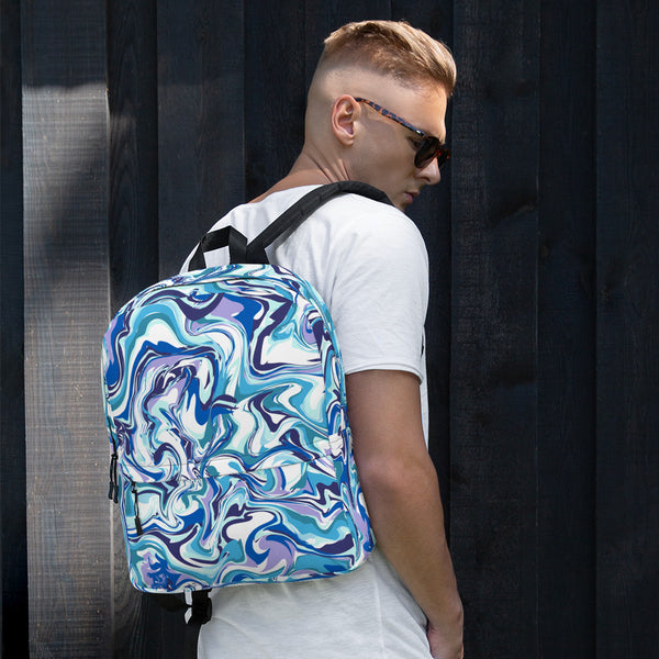 BLUE | Premium VINTAGE Print Adult or Teen Unisex Backpack