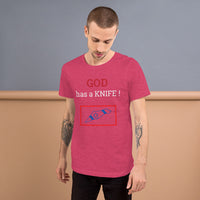 GOD HAS A KNIFE | Premium FAITH Design Adult or Teen Unisex T-Shirt