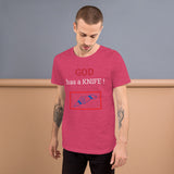 GOD HAS A KNIFE | Premium FAITH Design Adult or Teen Unisex T-Shirt