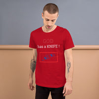 GOD HAS A KNIFE | Premium FAITH Design Adult or Teen Unisex T-Shirt